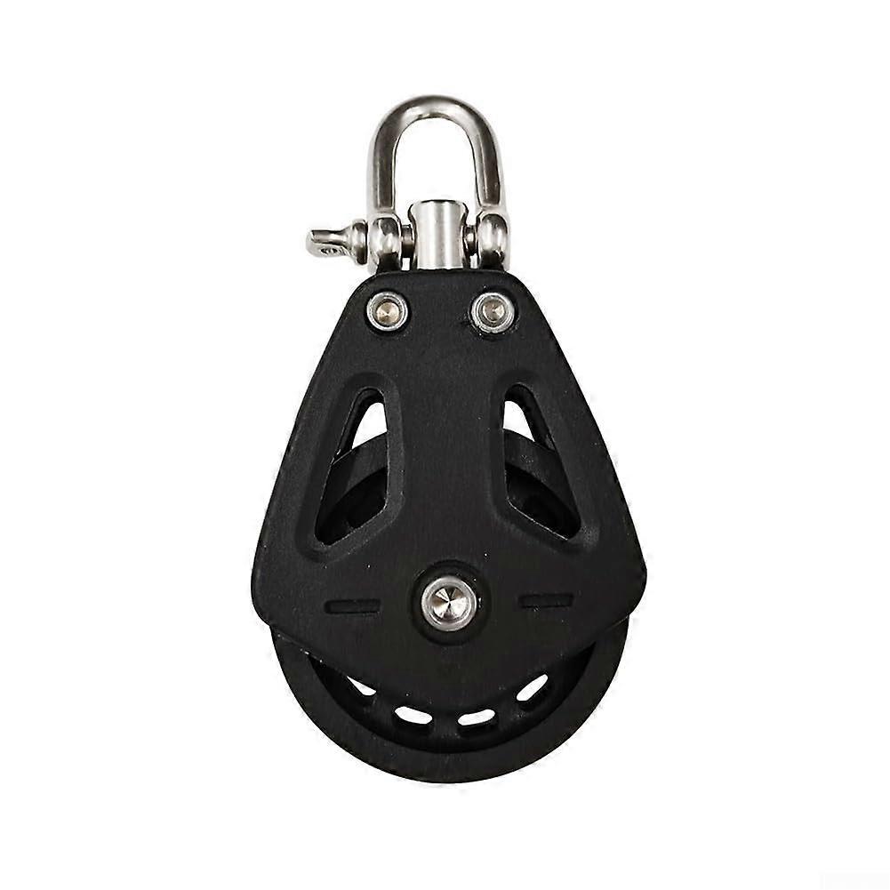 Heavy Duty Nylon Single Pulley Block for Sailboat Marine Rigging 460kg Load Capacity 10mm Max Line Diameter Rotating Roller Bearing System