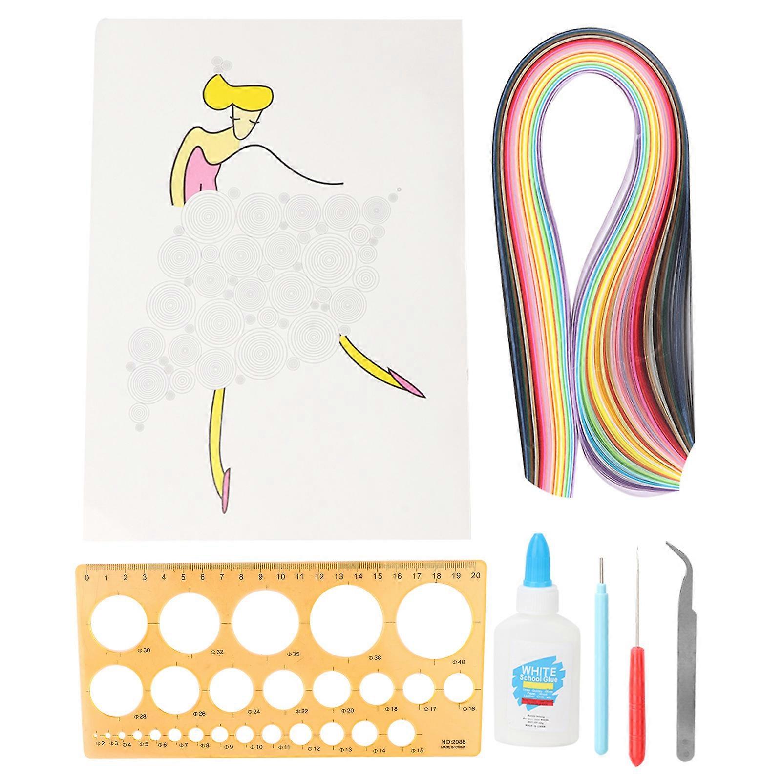 Paper Quilling Set Ruler Tweezer Glue Awl DIY Paper Crafts Tool