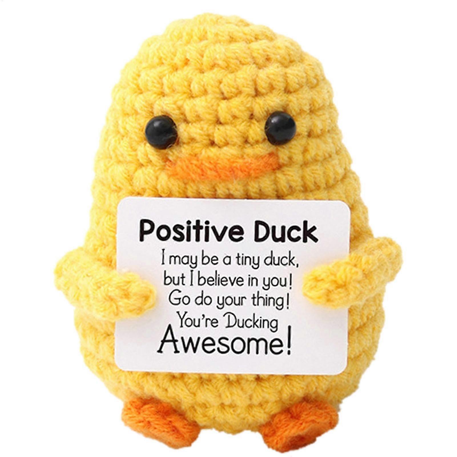 Crochet Duck Plush with Inspirational Wool Potato Animal – Funny Handmade Gift for Friends