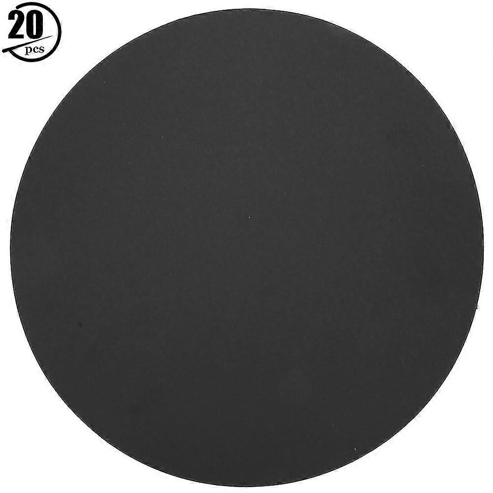 20Pcs Blank Round Paper Thickened Hand Drawing Sketching DIY Cardboard CraftBlack Paper