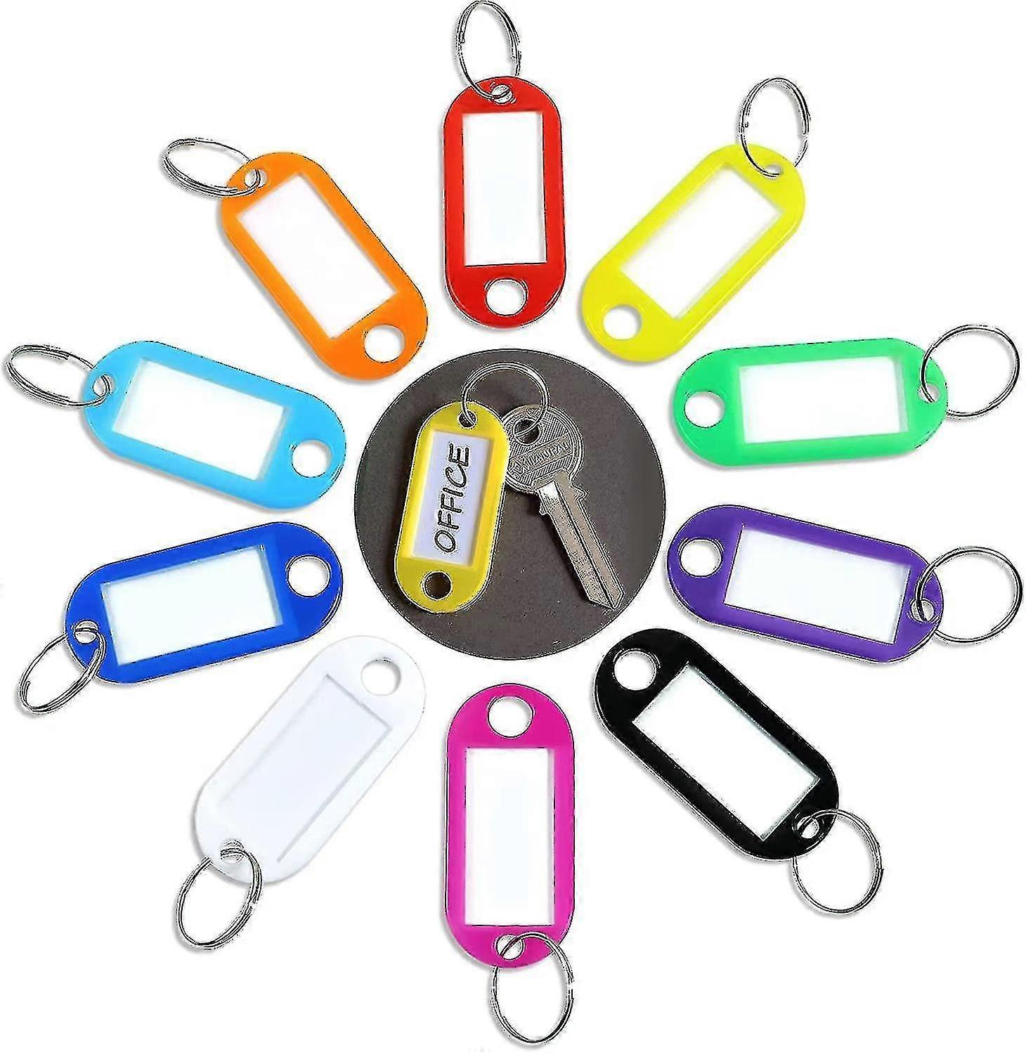 30 Random Color Keychains & Tags - Assorted Keyrings for Organizing Keys or Crafts - Perfect for Gifts & Personalization