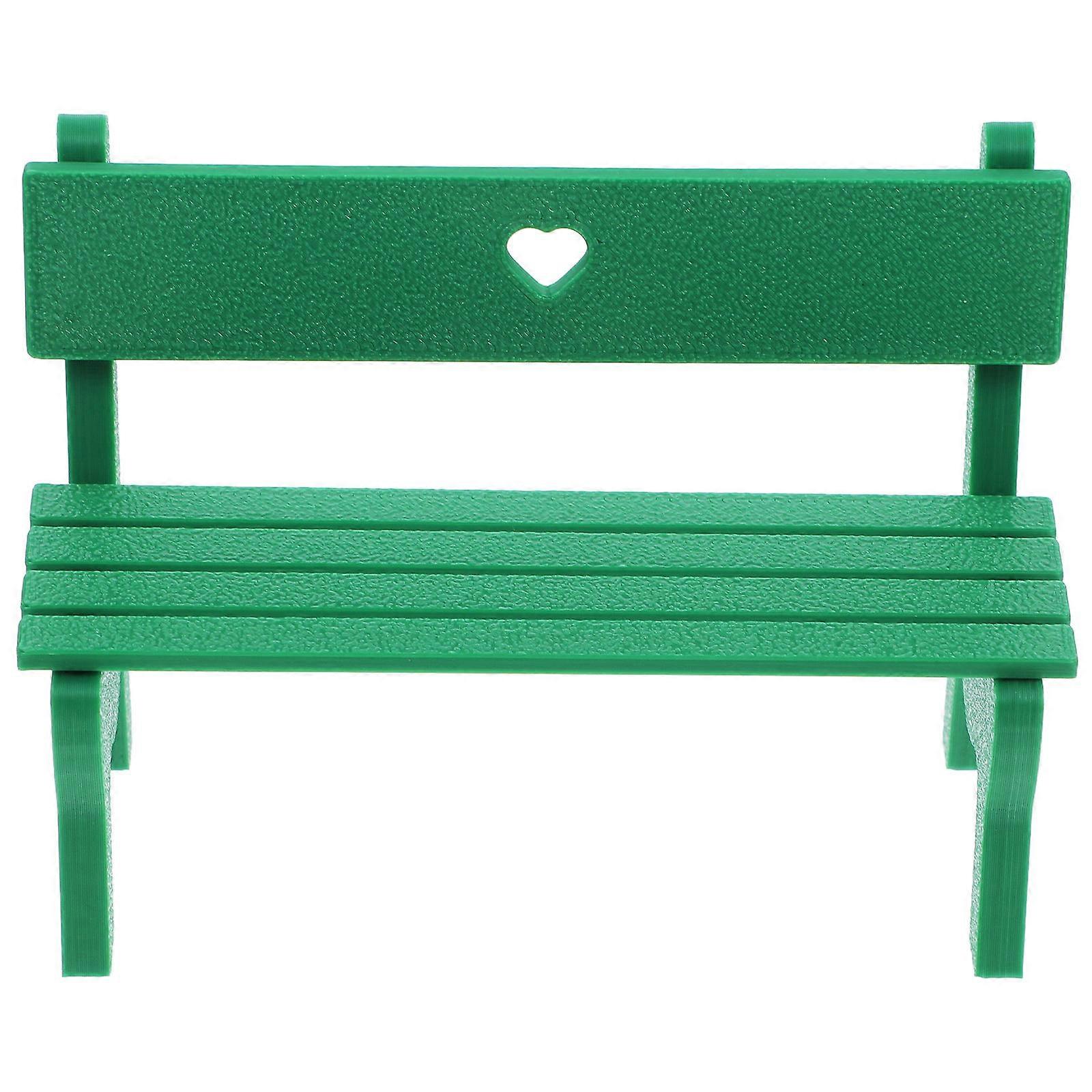 Mini Garden Bench Dollhouse Furniture Miniature Decor Indoor Display Compact Design 1Set