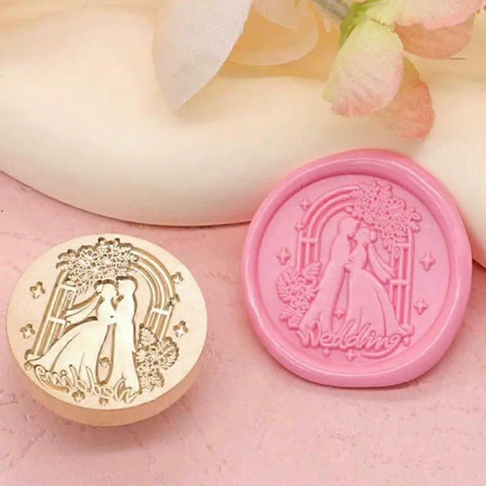 25MM Wax Seal Stamp Copper Head Color Seal Wedding Series for Invitations and DIY Projects