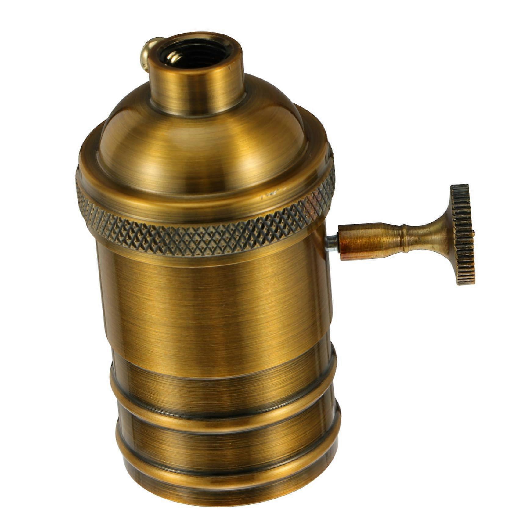 Vintage E27 Die-Cast Lamp Holder For Edison Bulbs, High Gloss Retro Design For Ceiling And Table Lamps, Antique Finish