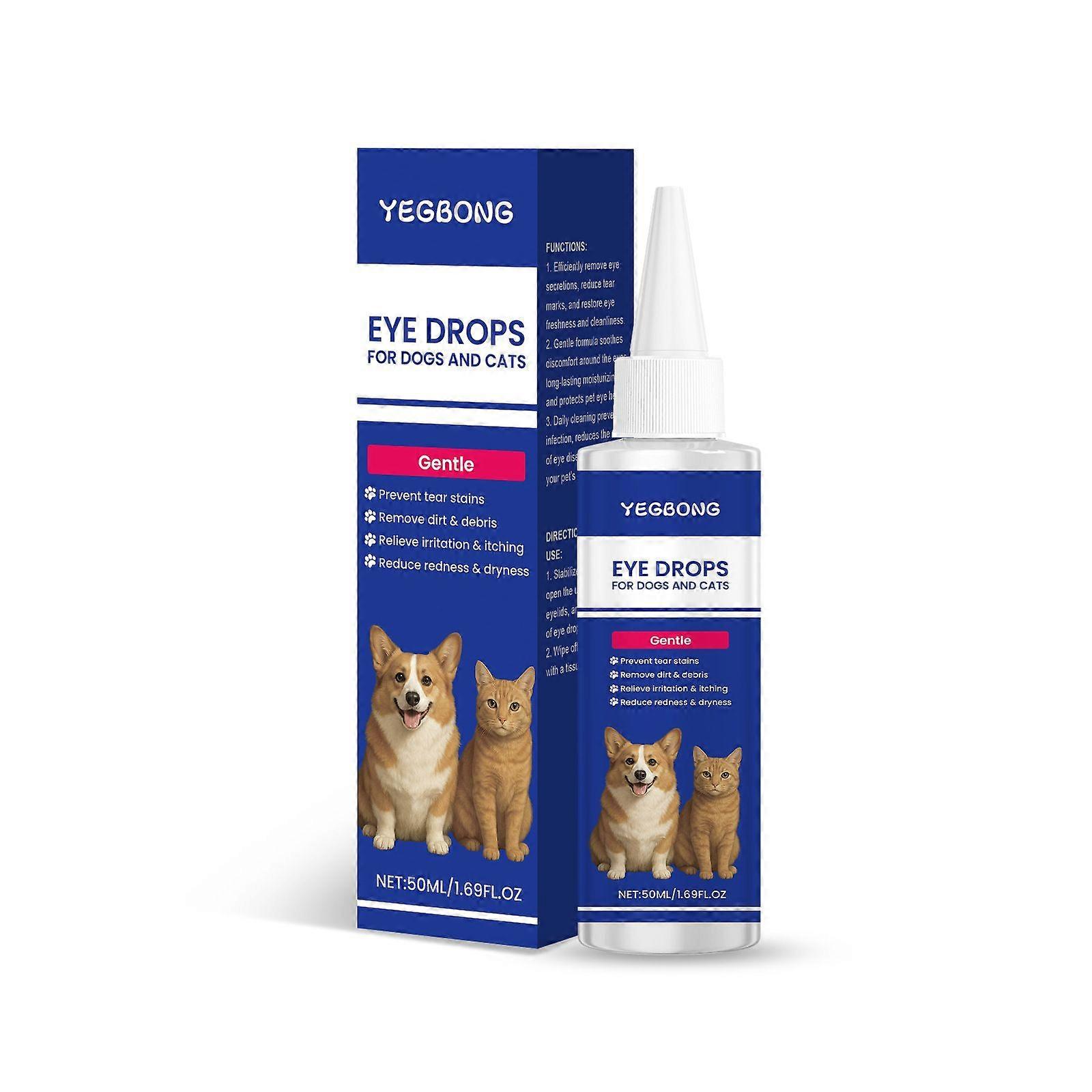 Gouttes ophtalmiques pour chiens en PET, gouttes pour chiens et chats, traitement des infections oculaires pour chiens pour apaiser les allergies oculaires, apaiser les yeux secs, yeux roses, nettoyant pour taches de larmes de chien