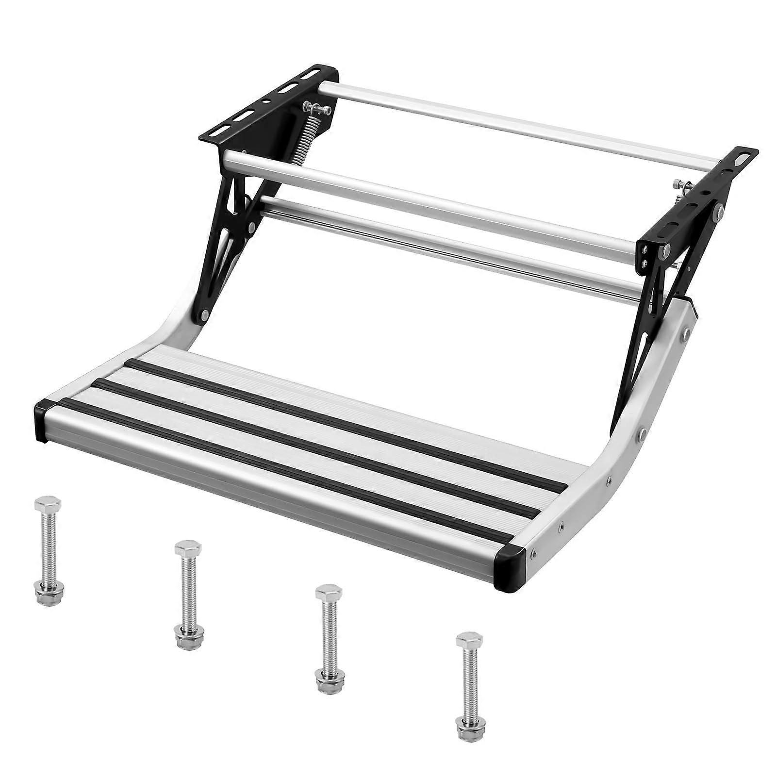 Caravan Step Folding Aluminium Portable Step Foldable Max Load 300 lbs for Caravan Motorhome SUV Camping Bus or Home Footstool