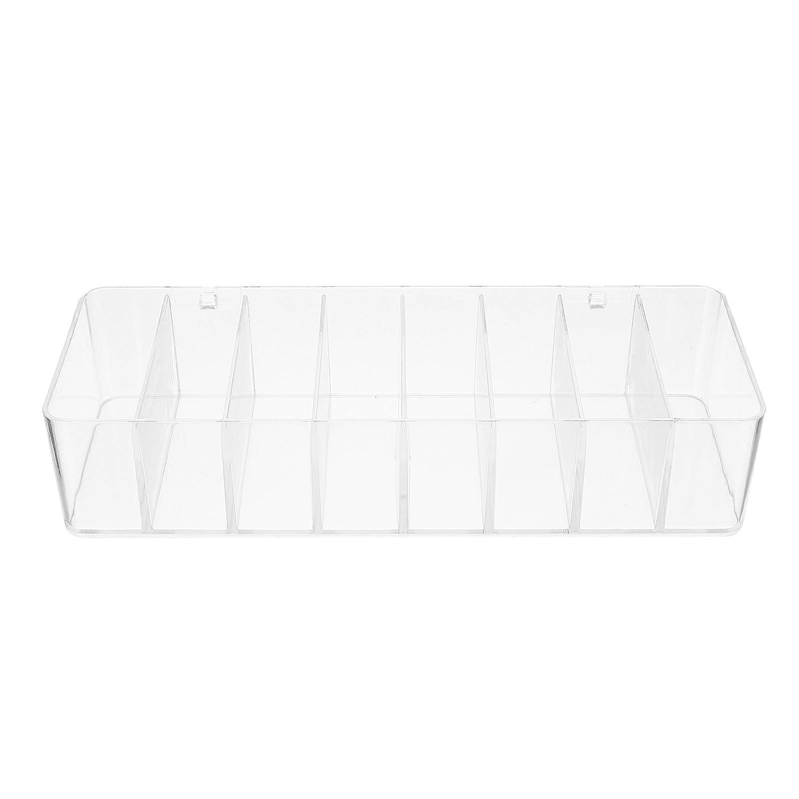 Acrylic Storage Box for Data Cables and Sundries Transparent Multigrid Design Lightweight and Durable 1 Pc