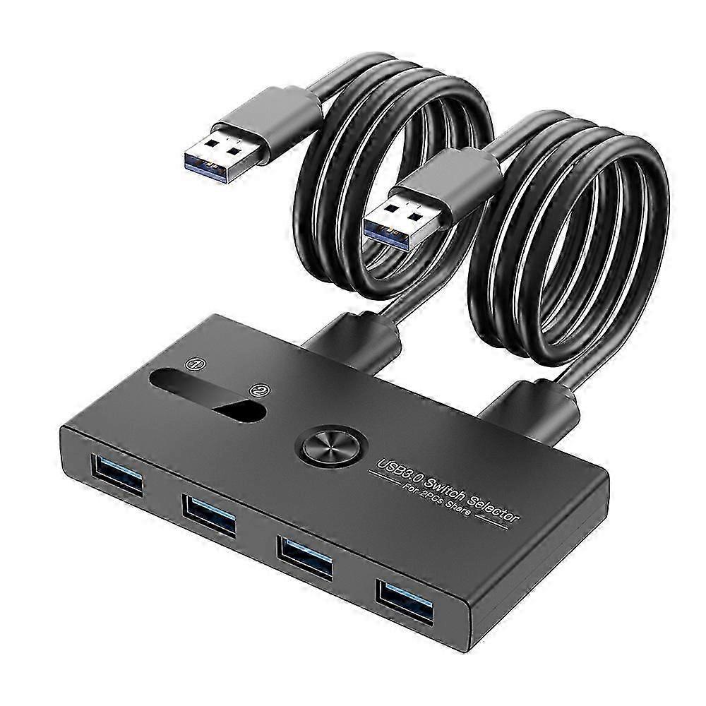 Kvm Switcher Usb 3.0 Switch Selector 4 Ports Out 2 Computers Adapter Hub Free
