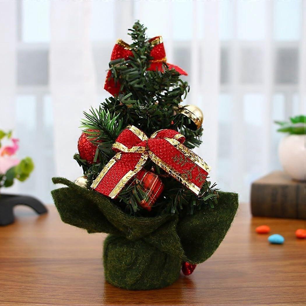 Charming Mini Tabletop Christmas Tree 6 Inches Tall for Home Decoration, Office Use, and Holiday Parties