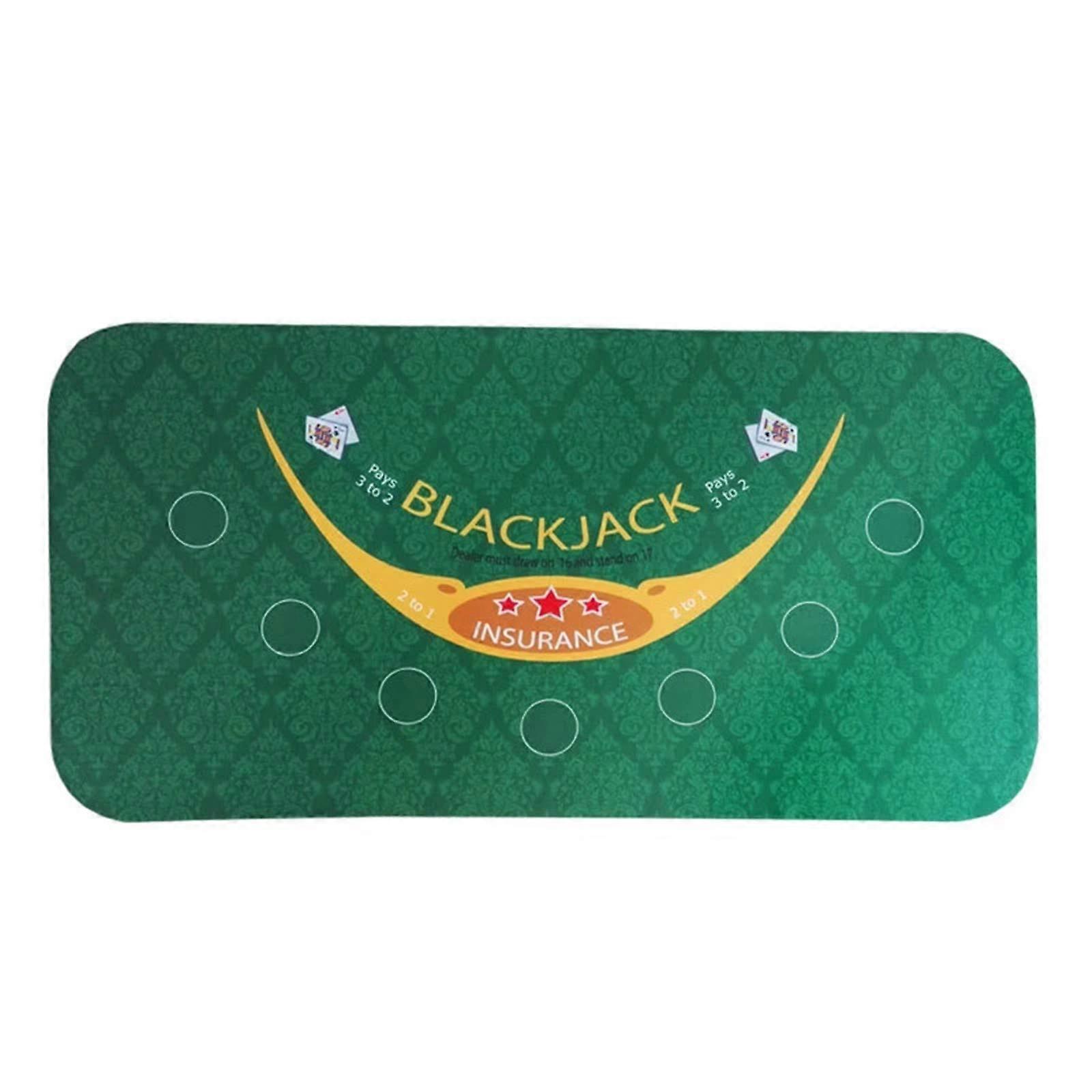Table Game Felt Mat, Poker Table Top, Green Tablecloth Pattern, Suede Rubber Felt, 24 x 47 Inches, Blackjack Baccarat