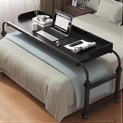 Overbed table with desktopS black, height and length adjustable.