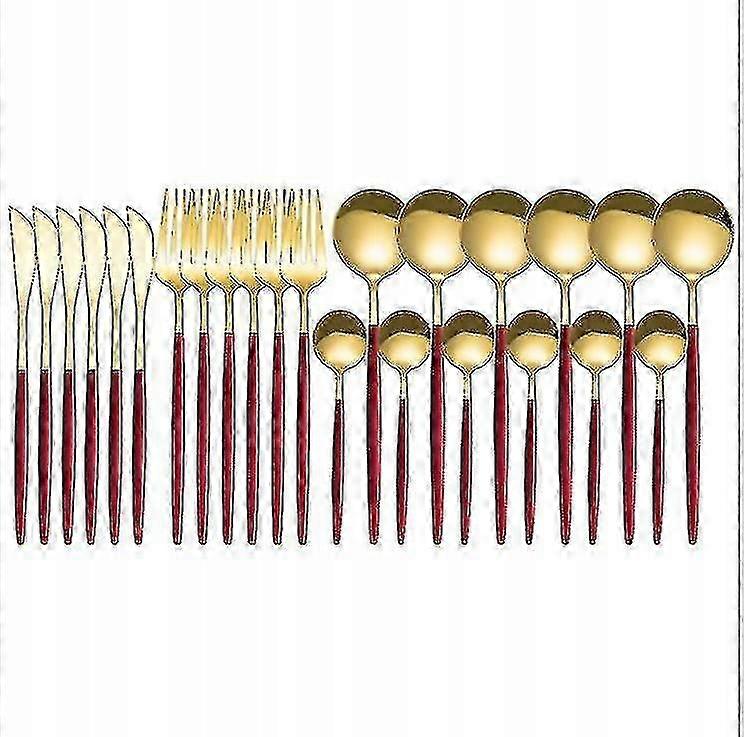 Spoon Fork Table Knife Set 24 Cutlery Flatware Stainless Steel(size:g)