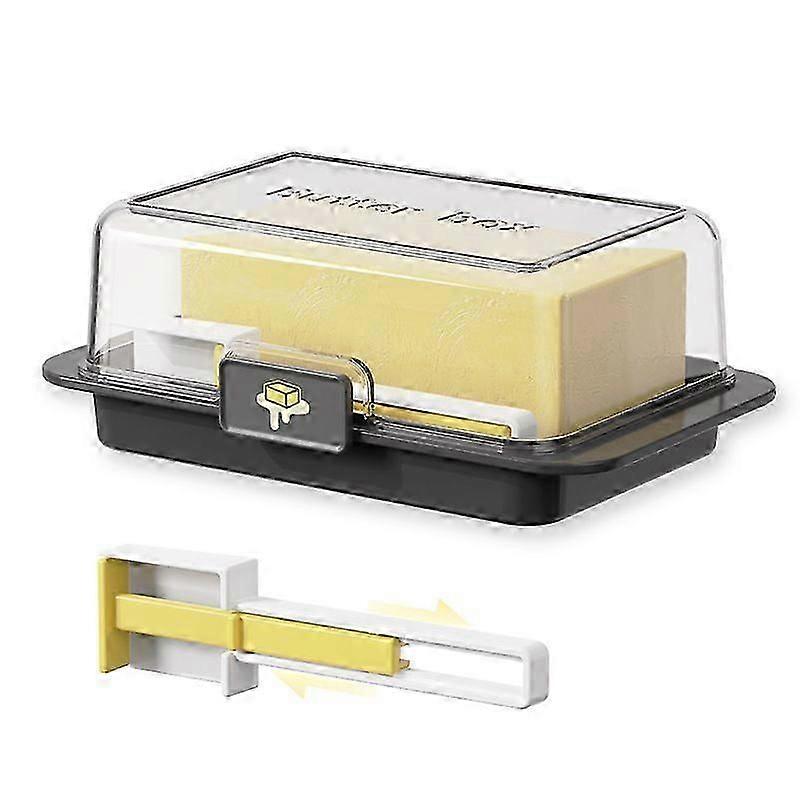 Butter Box, Square Cheese Box with Lid and Clasps for Fridge, Black Or White Butter Box, for Storing and Refrigerating Butter and Cheese in Block