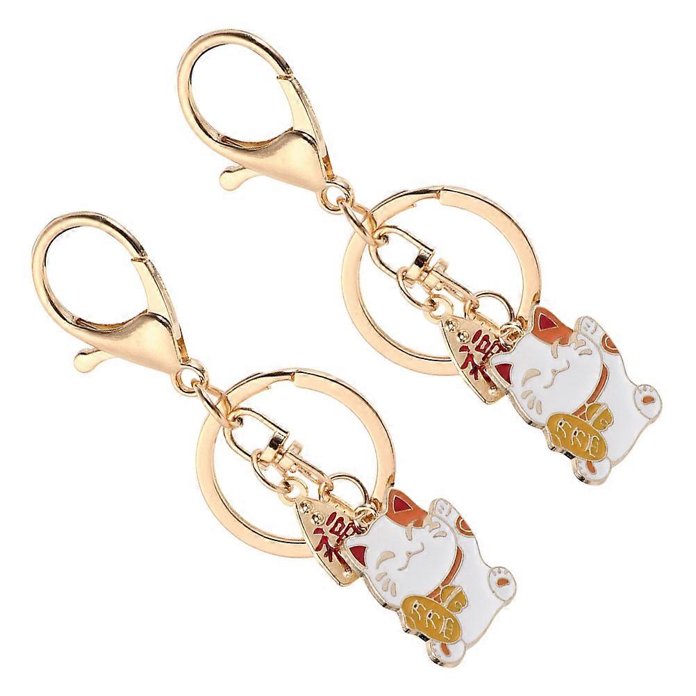 Cat Keychain Bag Pendant Simple Japanese Style 2Pcs