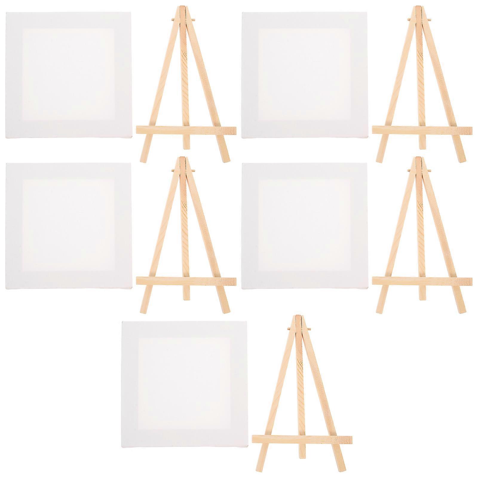 5 Sets Mini Canvas Easel DIY Display Rack for Painting Supplies – Safe Edges, Ideal for Beginners, Art Projects and Creation Display