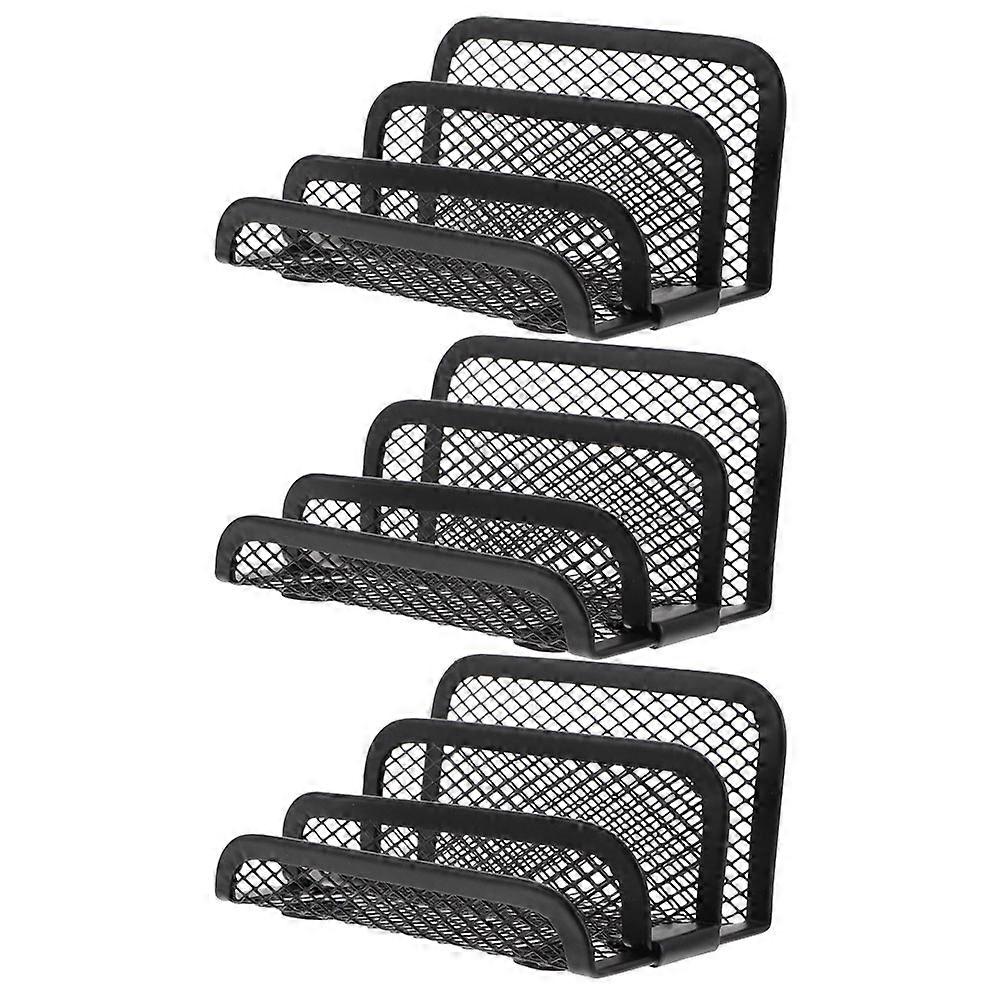 3Pcs Business Card Holders Iron Display Stands for Office