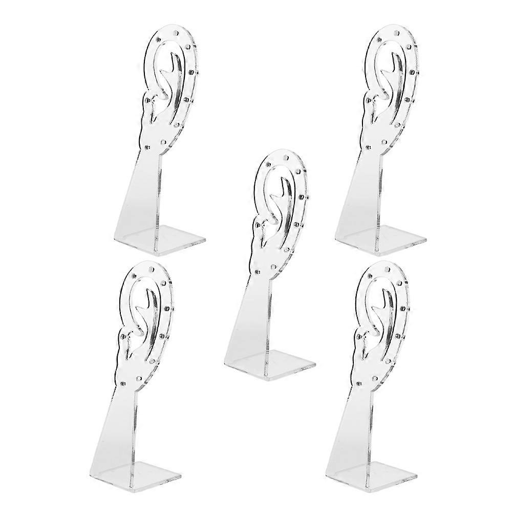 Clear Acrylic Earring Organizer Stand with 9 Holes for Showcase and Storage Transparent Jewelry Display Rack 5 Pieces