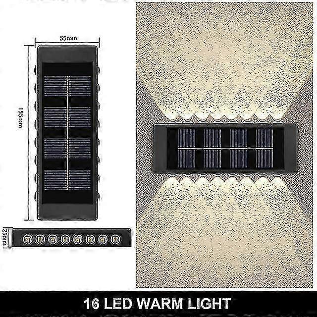 Solar-Powered Outdoor Wall Lamp  Waterproof Up & Down Lighting for Gardens & Pathways