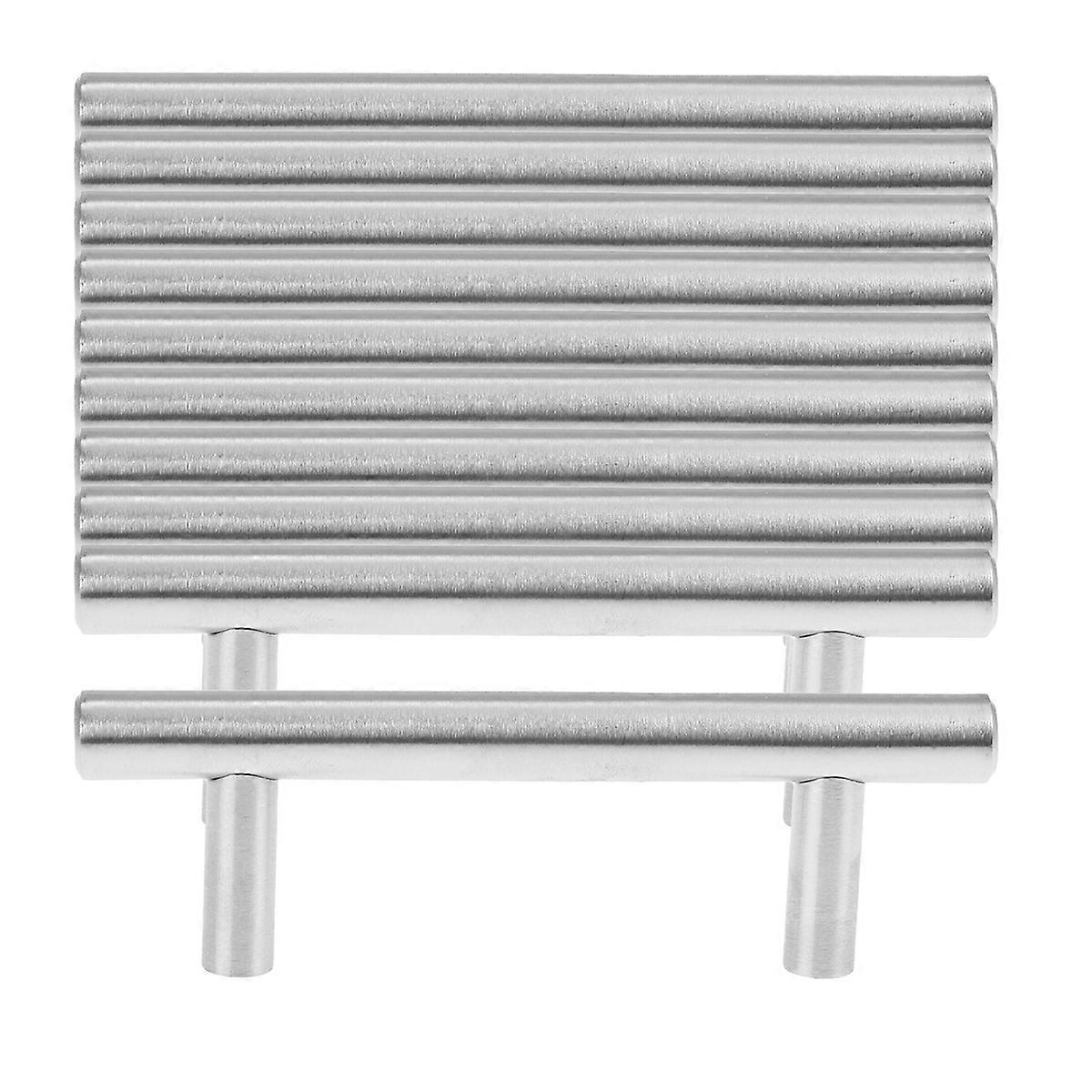 Cabinet Drawer Pulls T Shape Ergonomic Design Silver 10x64x100mm Lightweight 10Pcs