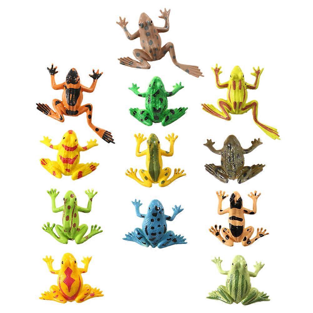 24PCS Mini Realistic Frog Animal Models for Educational Play, Safe Material, Creative Indoor Decoration, Prank & Learning Use