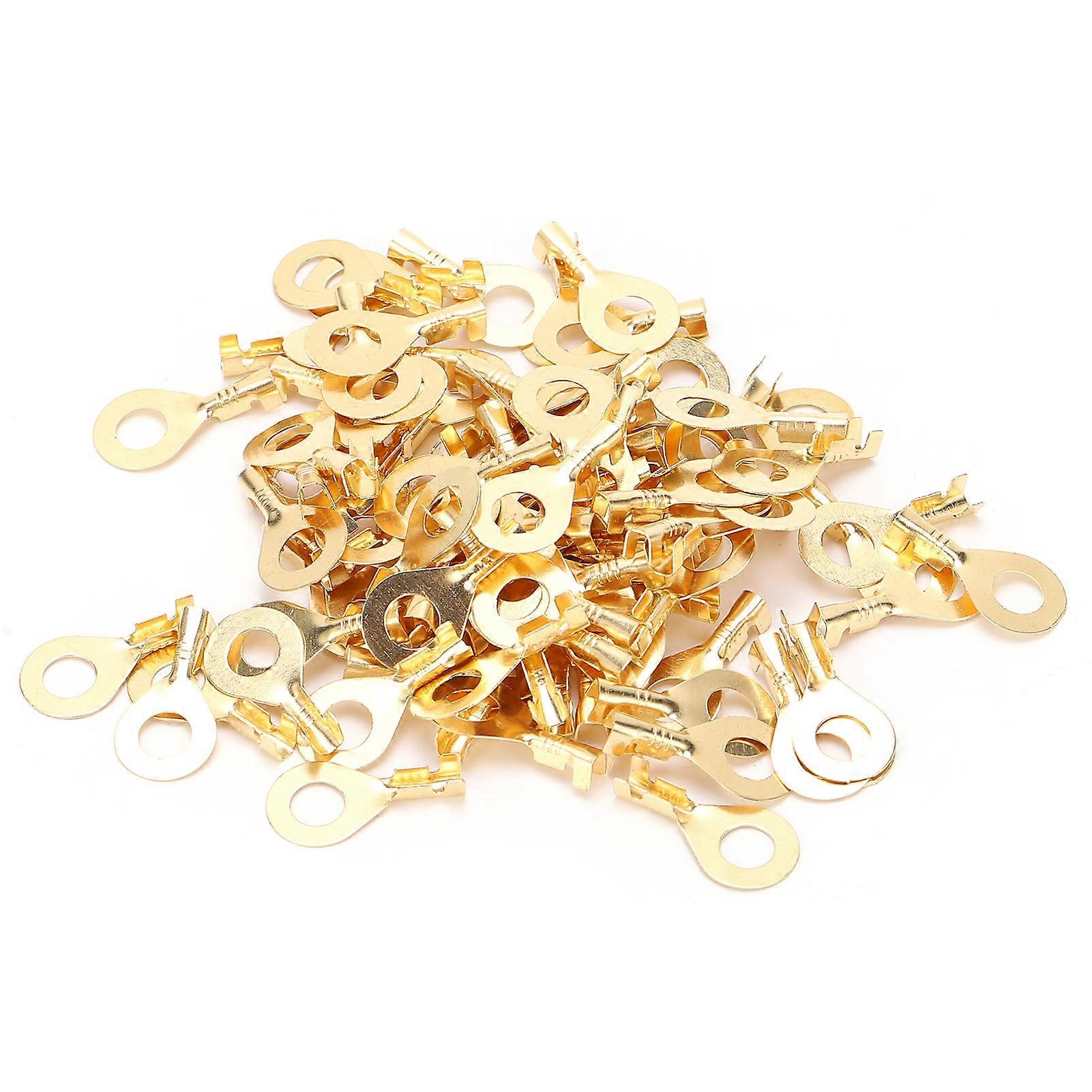 100Pcs Lug Ring Terminal Cold Pressed Cable Crimp End Battery Cable Connector M6 6.2mm