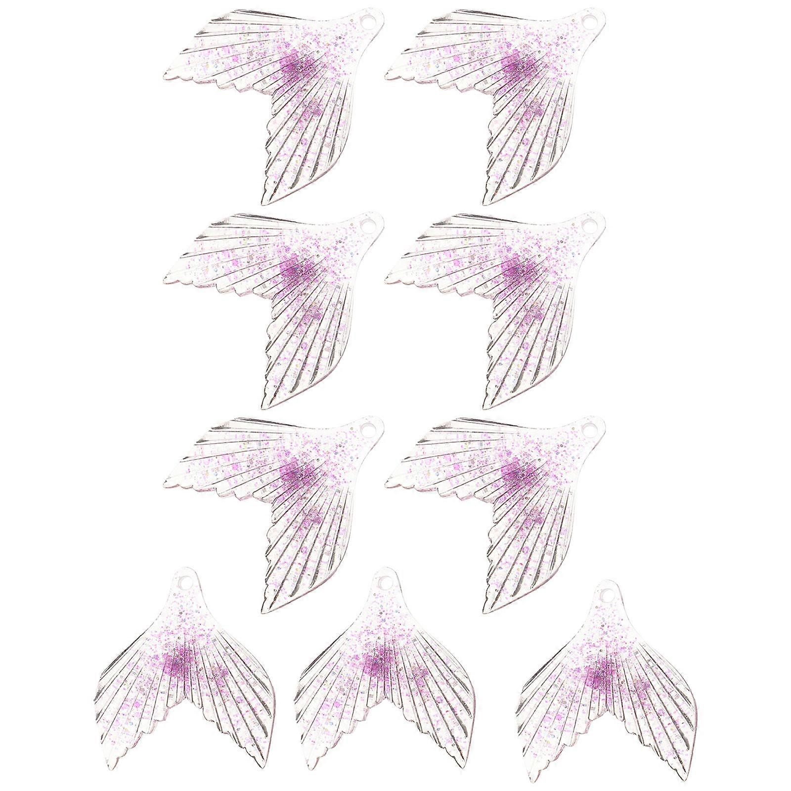Decorative Items Handmade Ornaments For Handicraft Projects 3.2X2.8Cm Violet DIY 10Pcs