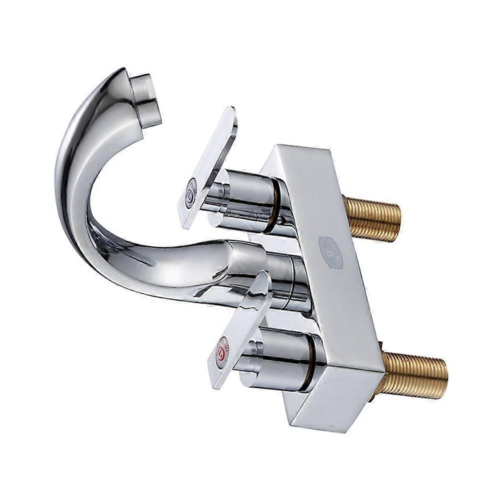 Functional Double Handle Kitchen Sink Faucet Silver Suitable for Bathroom and Kitchen 1Pack