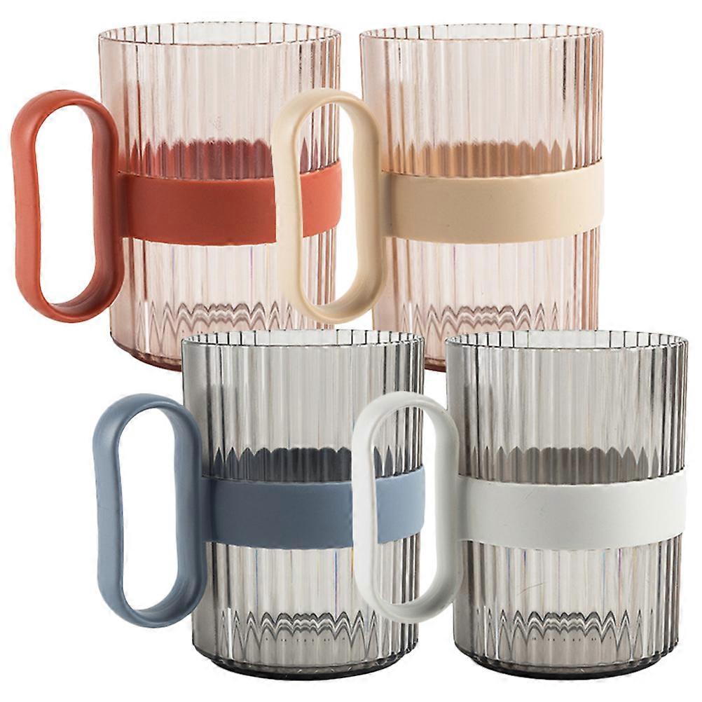 Bathroom Cups for Drinking Use Made of Safe Plastic with Comfortable Handle Multi 4pcs