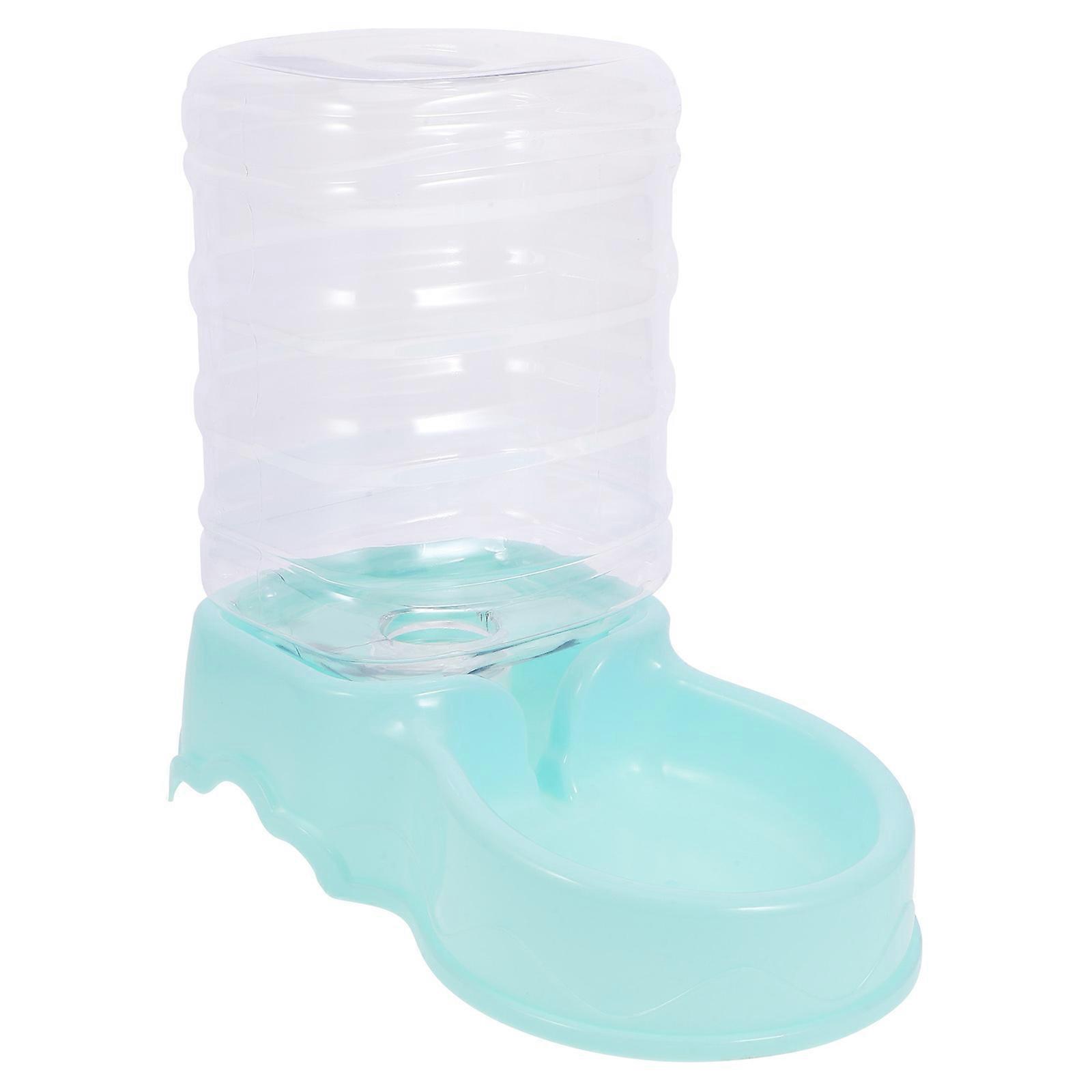Gravity Feeding Cat Dog Feeder with Water Dispenser Blue Plastic for Pet Use 1 Piece