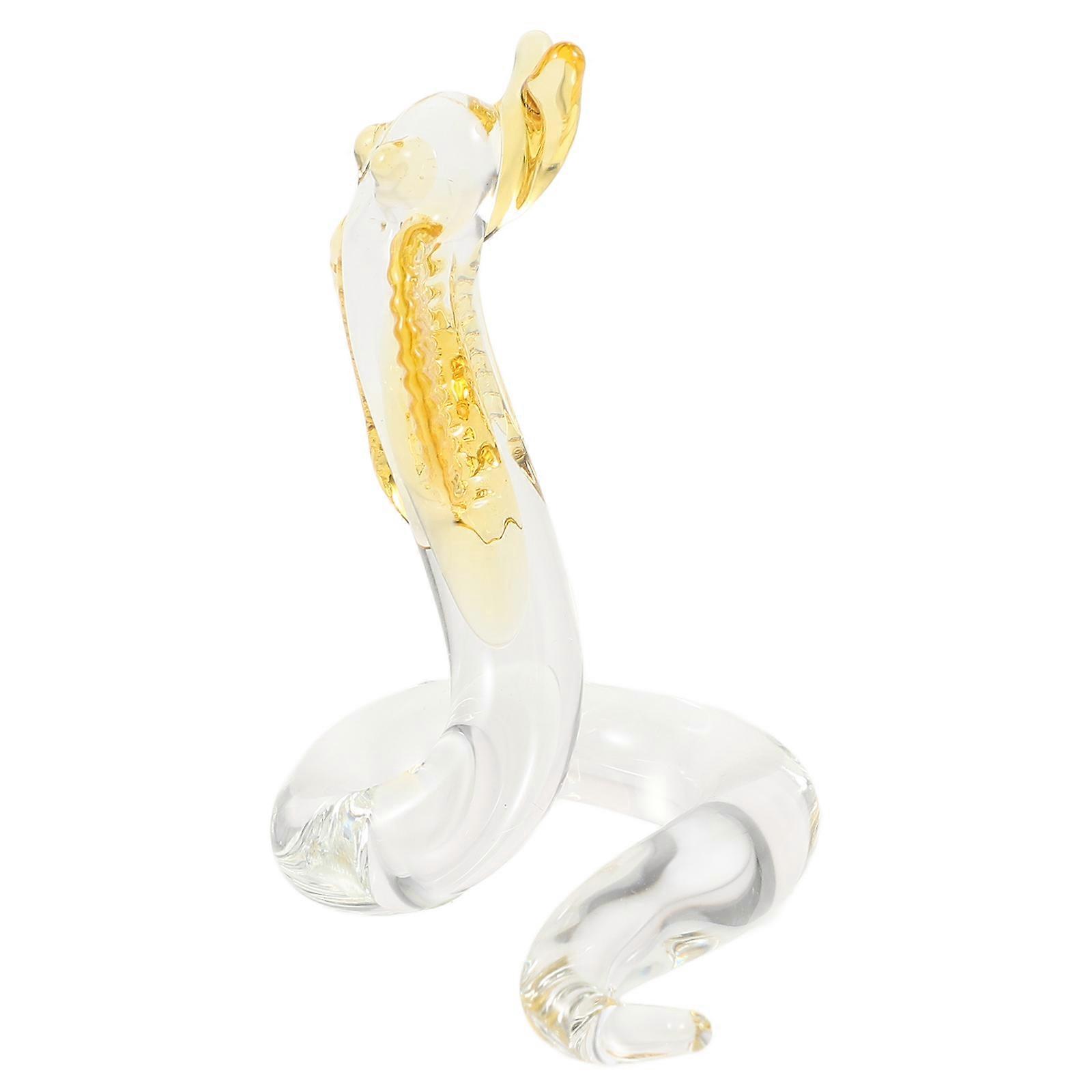 Crystal Snake Figurine Desktop Ornament Animal Miniature Size S