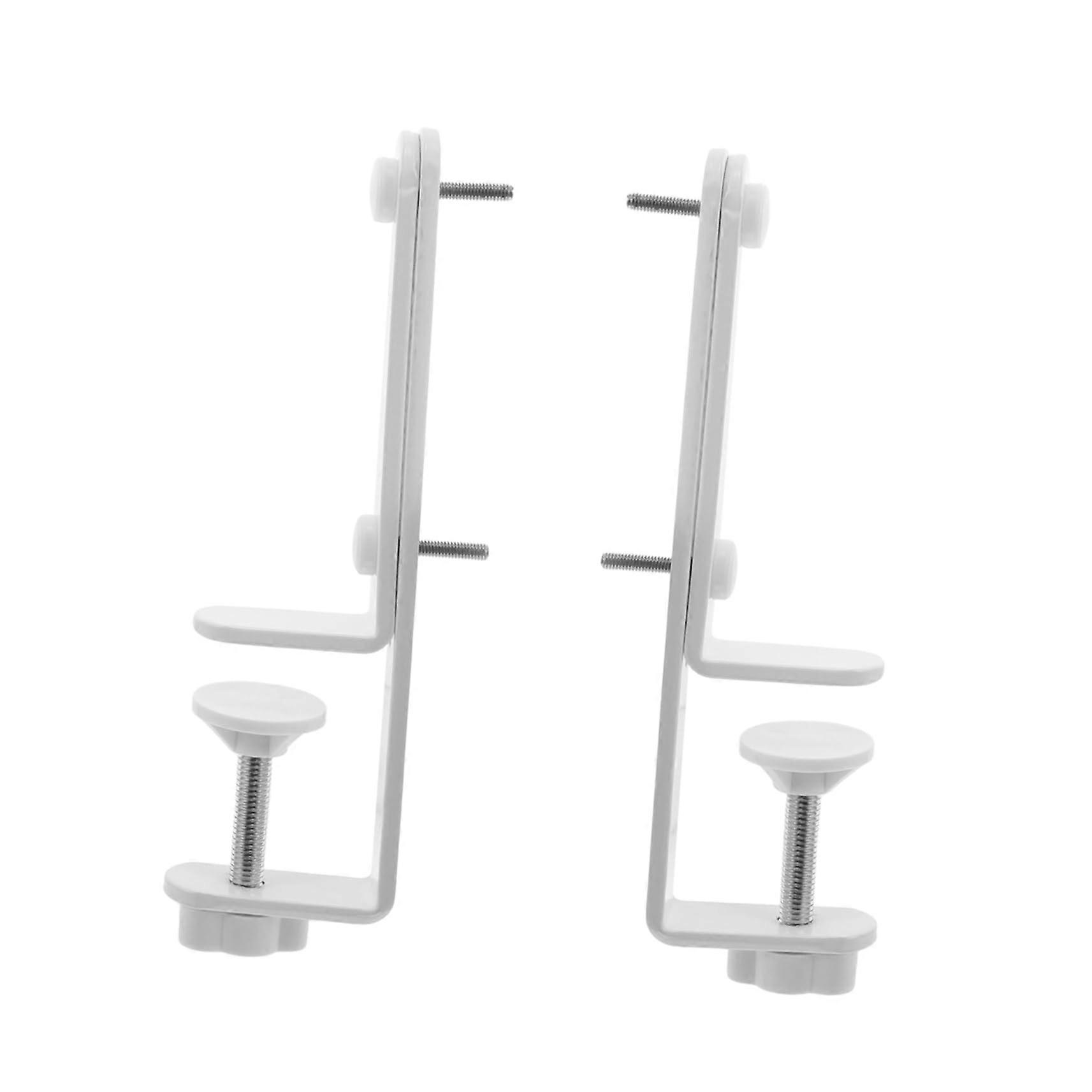 1 Pair of T Shaped Perfboard Holders for Pegboard Accessories, White Desk Support for Pegboard Panels