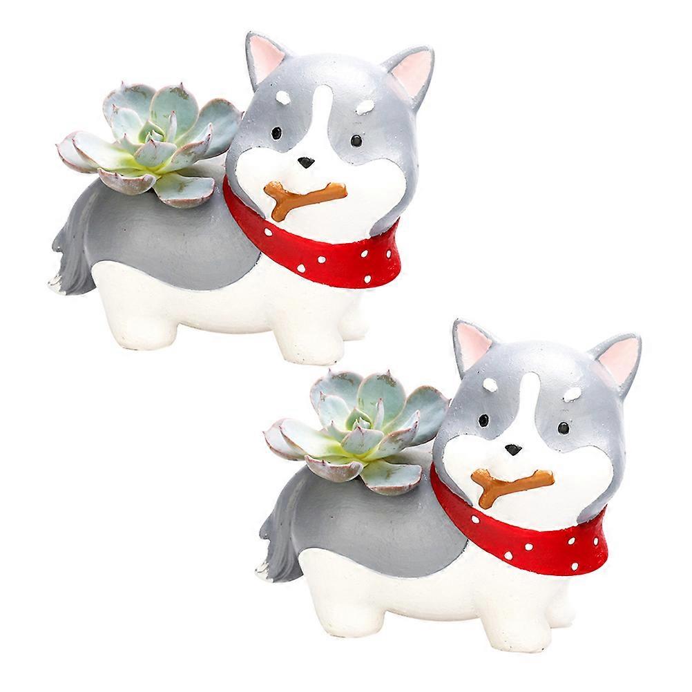 Cartoon Shape Resin Planter for Cactus Succulents 2 Pcs