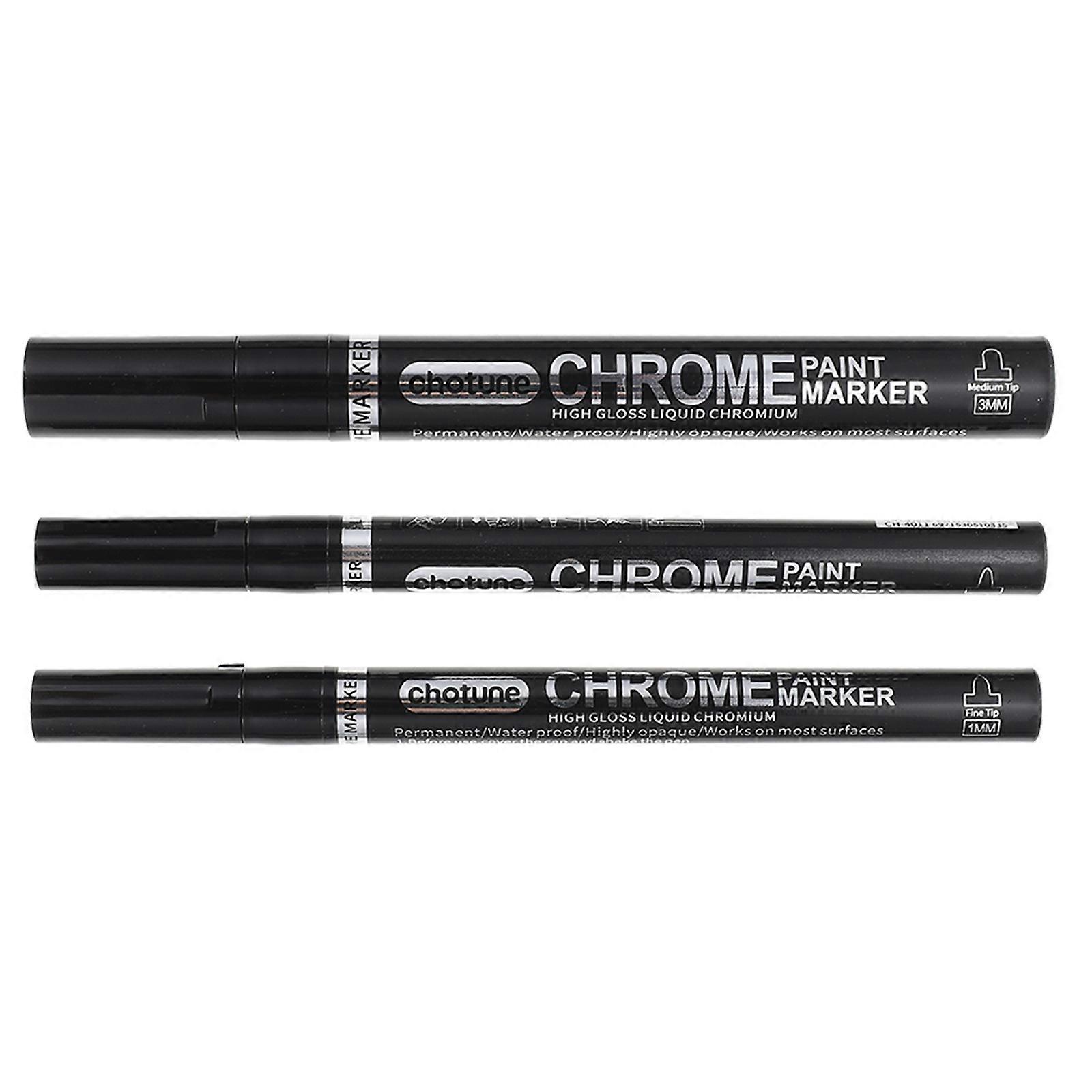 Paint Markers Multi Function Mirror Marking Waterproof High Gloss Finish Reflective Display 3Pack