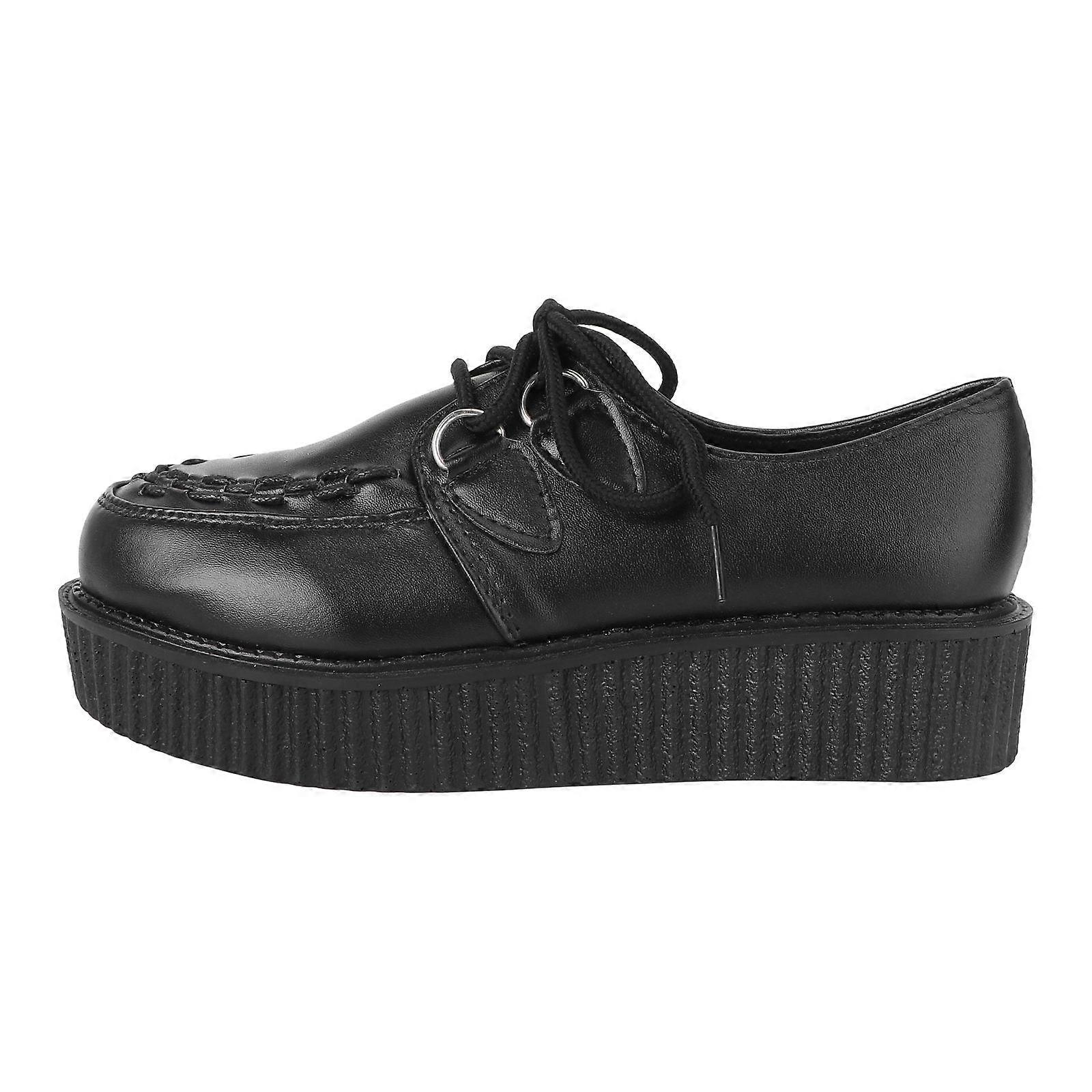 Vintage Style Round Toe Shoes with Thick Sole, Skid Resistant & Breathable Design for School & Casual Wear – Black