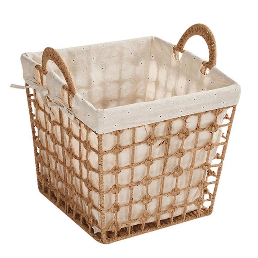 Woven Laundry Basket For Home Use Dirty Clothes Storage Square Portable Multi Color 1Set