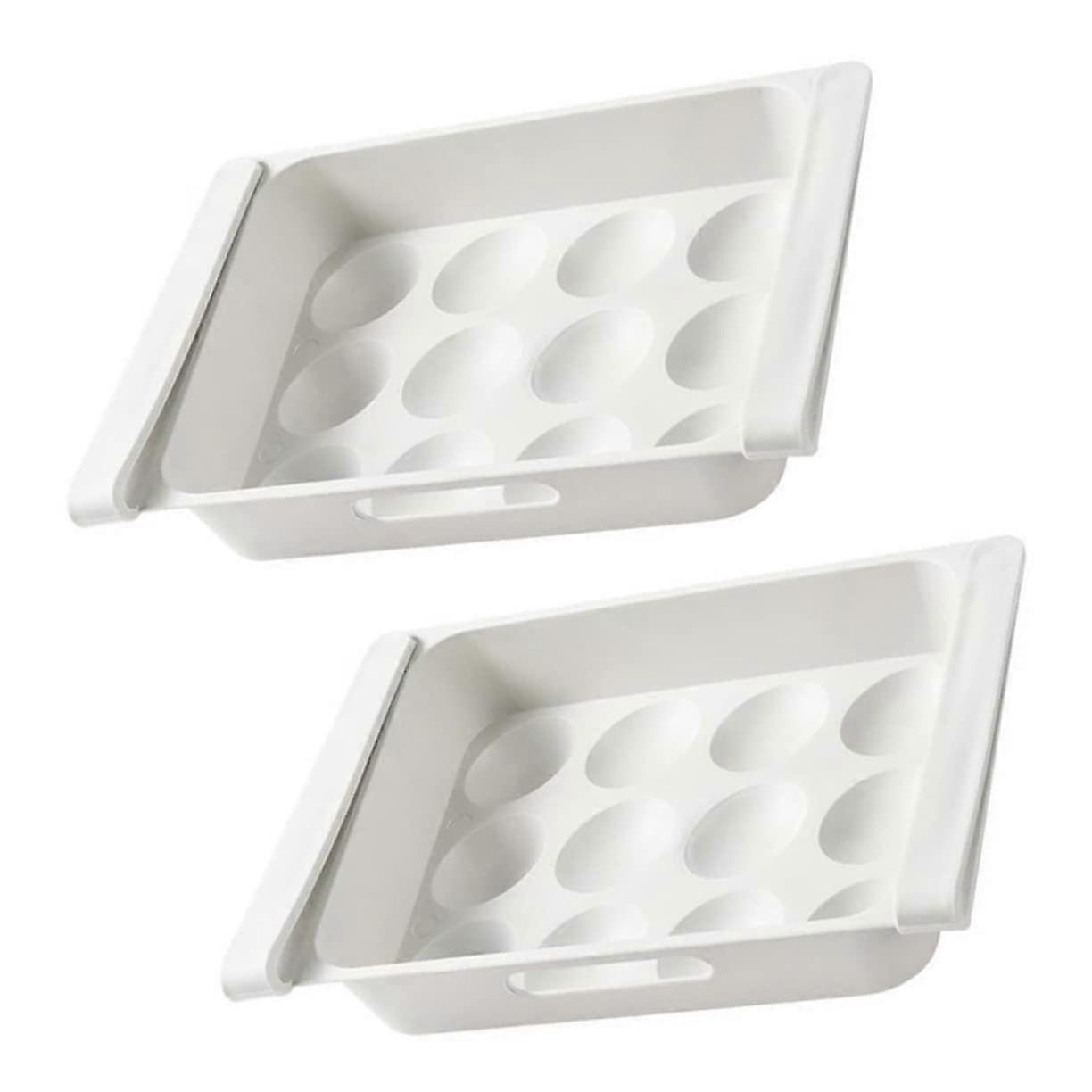 Egg Storage Box Set of 2 for Refrigerator Drawer Organizers with Optimal Capacity and Egg Separation for Fresh Eggs
