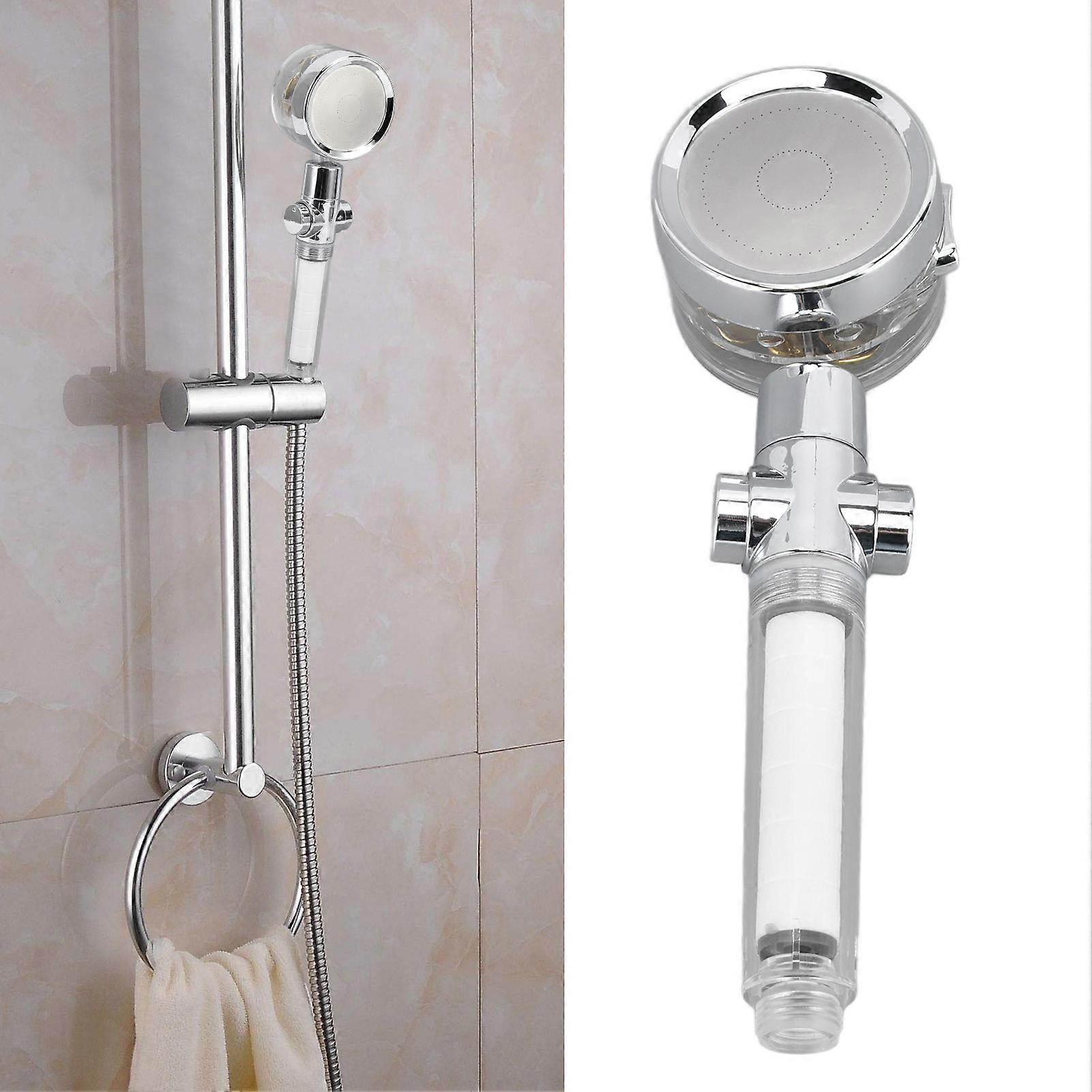 Propeller Shower Head Vortex Hydro Jet 360° Rotating Handheld with Pause Switch Filter G1/2