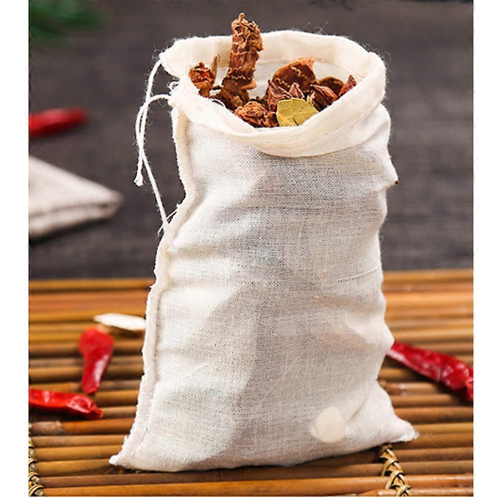 Reusable Cotton Tea Strainer with Drawstring for Daily Use White High Temp Resistant Fits Most 20Pcs