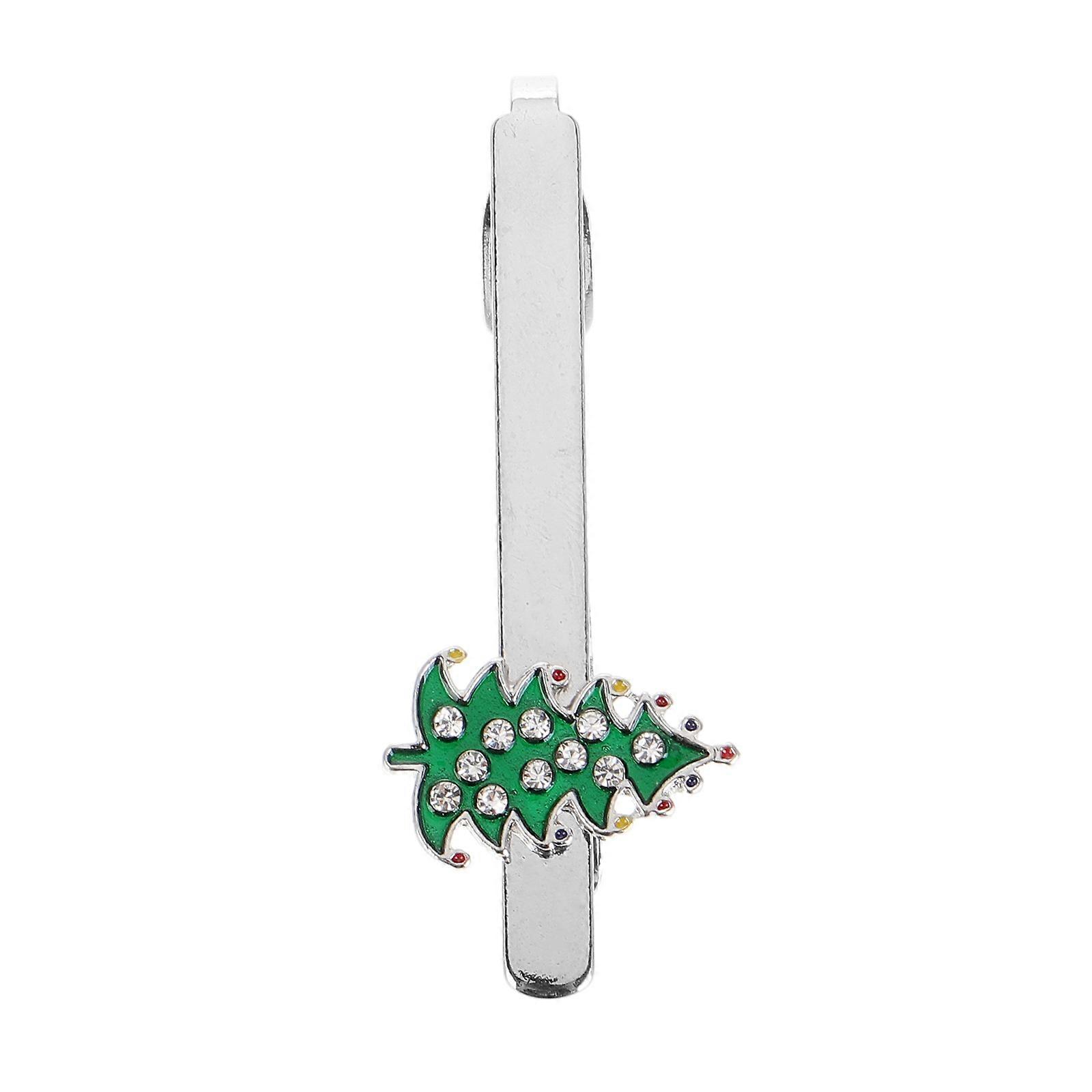 Snowflake Christmas Tree Tie Clip for Men – Durable Alloy Necktie Bar Grip, Reusable Holiday Accessory for Business Suits and Seasonal Decor
