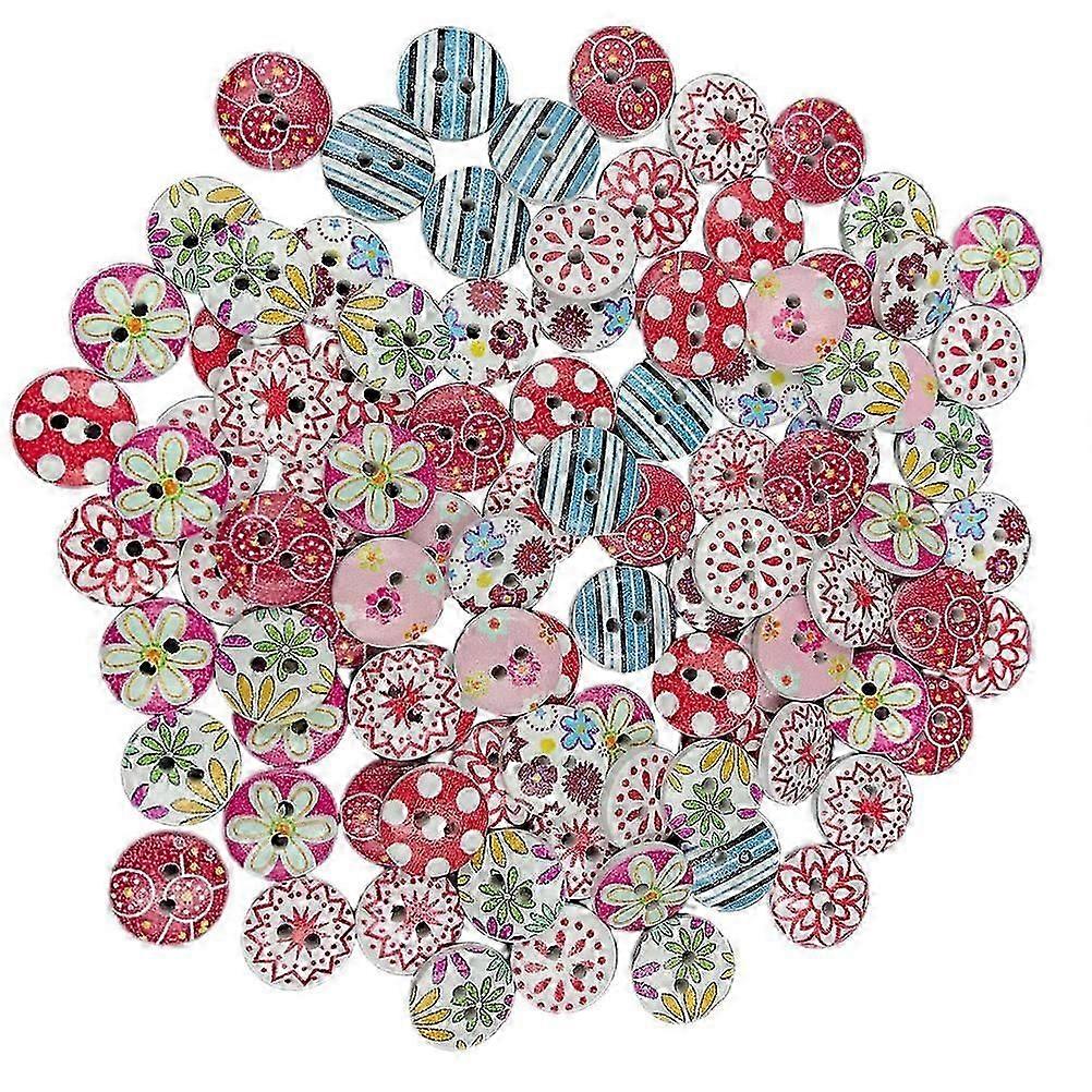 Sew On Snap Buttons Wood Button 1.5CM for DIY Sewing Home Use Handicraft Enthusiasts 200Pcs