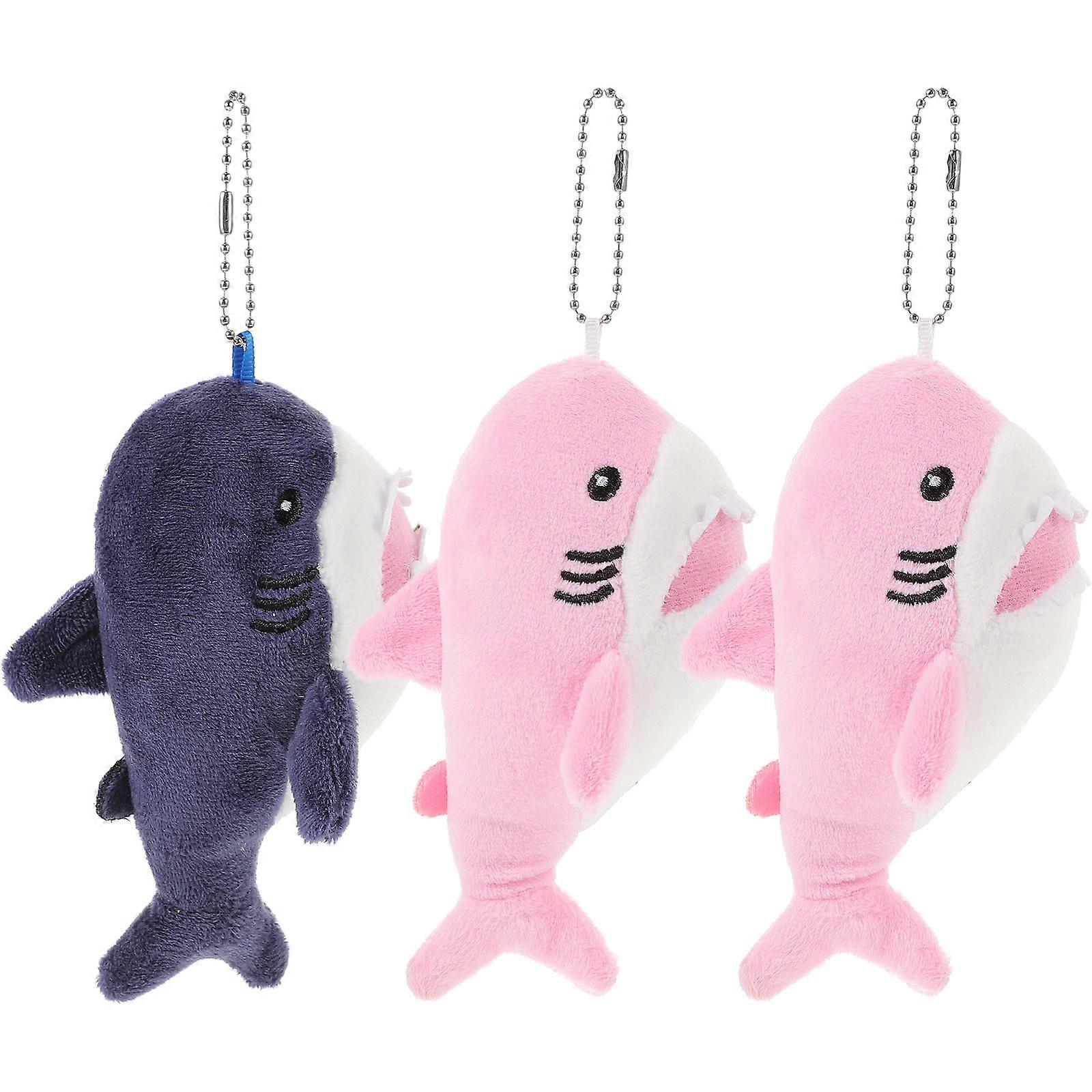 3pcs Soft Plush Shark Keychains for Bags & Backpacks   Cute Hanging Ornaments for Birthdays, Parties & Daily Use   Random Color Assortment