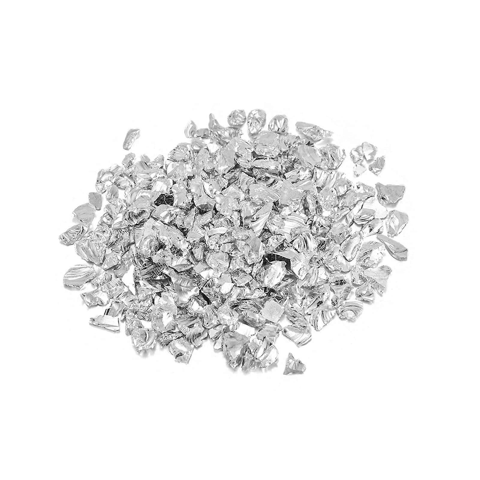 Soldering Glass Metal Crusher Stone Filler 20g for DIY Table Decoration Cake Fruit Coaster, Silver, Size M