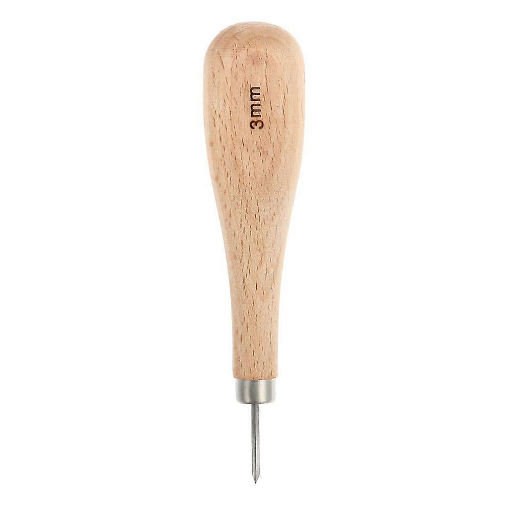 Leather Crafts Wooden Diamond Diamond Awl 3mm 4mm DIY Leather Stitching Sewing Leather Punch Pneumatic Punch 1PC