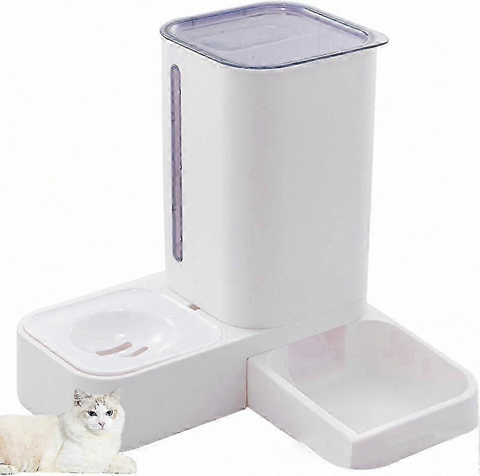 2-in-1 Automatic Cat Feeder and Water Dispenser, 1.5L/2Kg Capacity, Purple