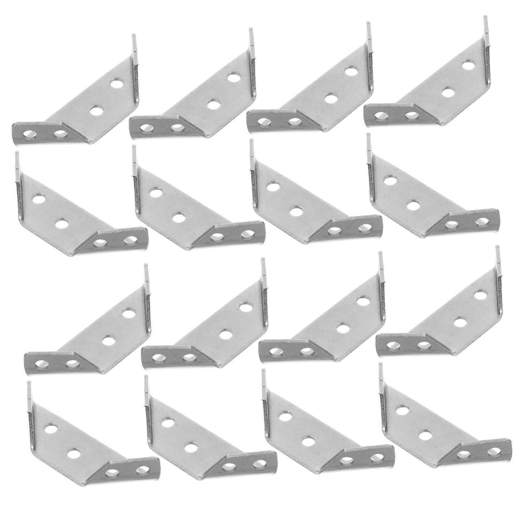 Stainless Steel Corner Bracket Set with Screws, Triangular Support for Durable Furniture Assembly
