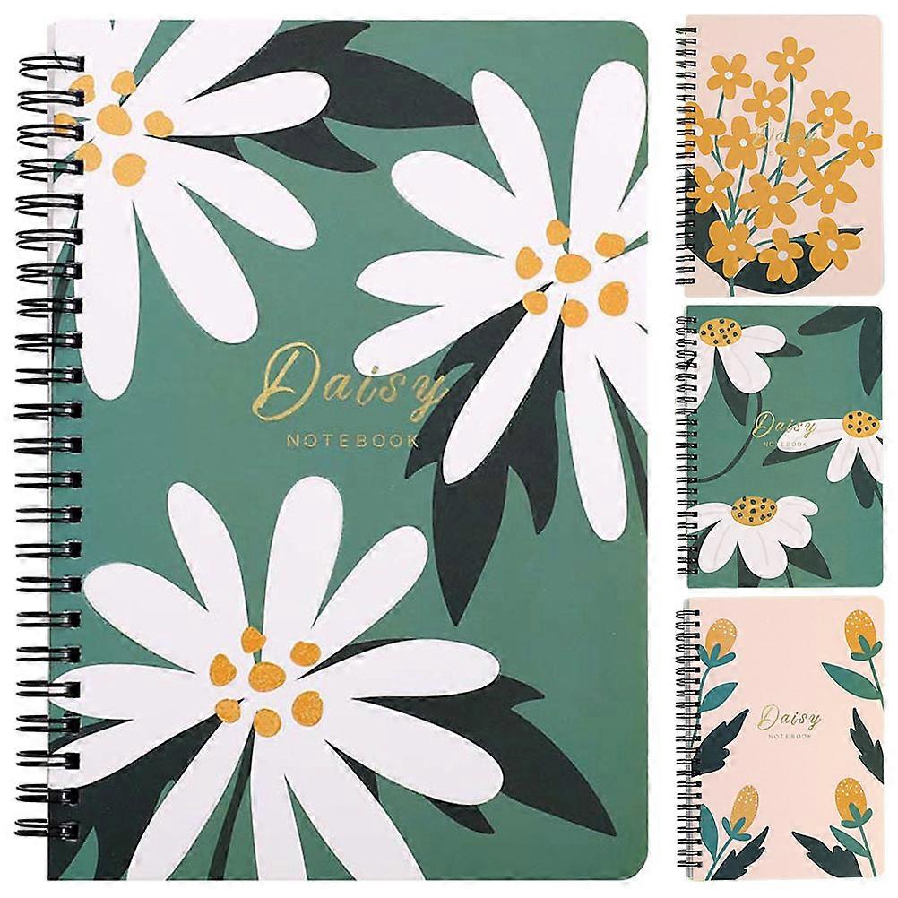 Notebook Journal Spiral-Bound Notebooks For Daily Use Assorted Color Simple Design 4Set