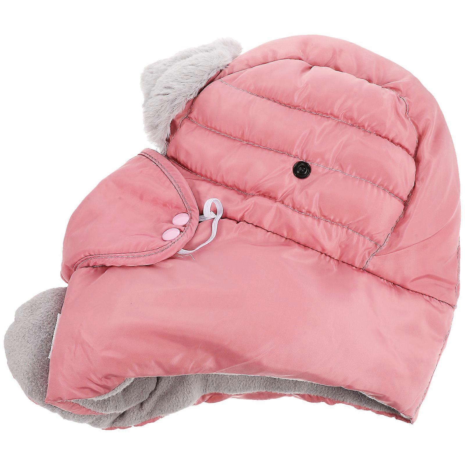 Winter Hat Mask Cotton Protective Hat for Outdoor Use 1Set Pink