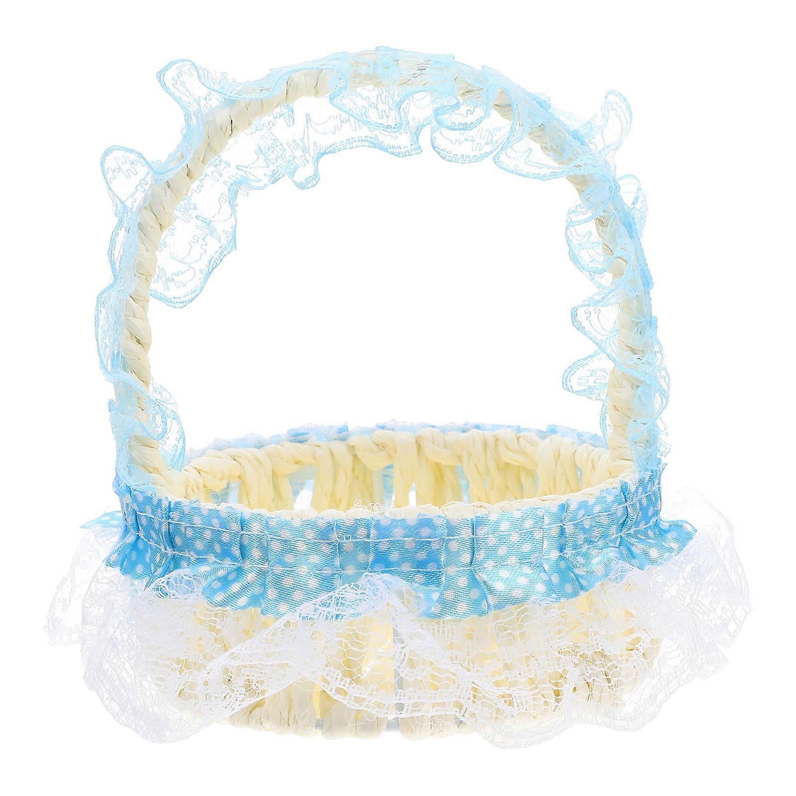 Decorative Hand Basket Multi-functional Storage Holder Rural Style 13X11.5CM Practical 1Piece