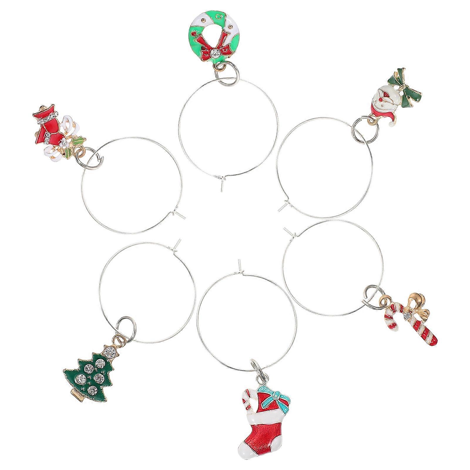 Colorful Wine Identifiers 6Pcs Markers For Christmas Parties And Family Gatherings Design