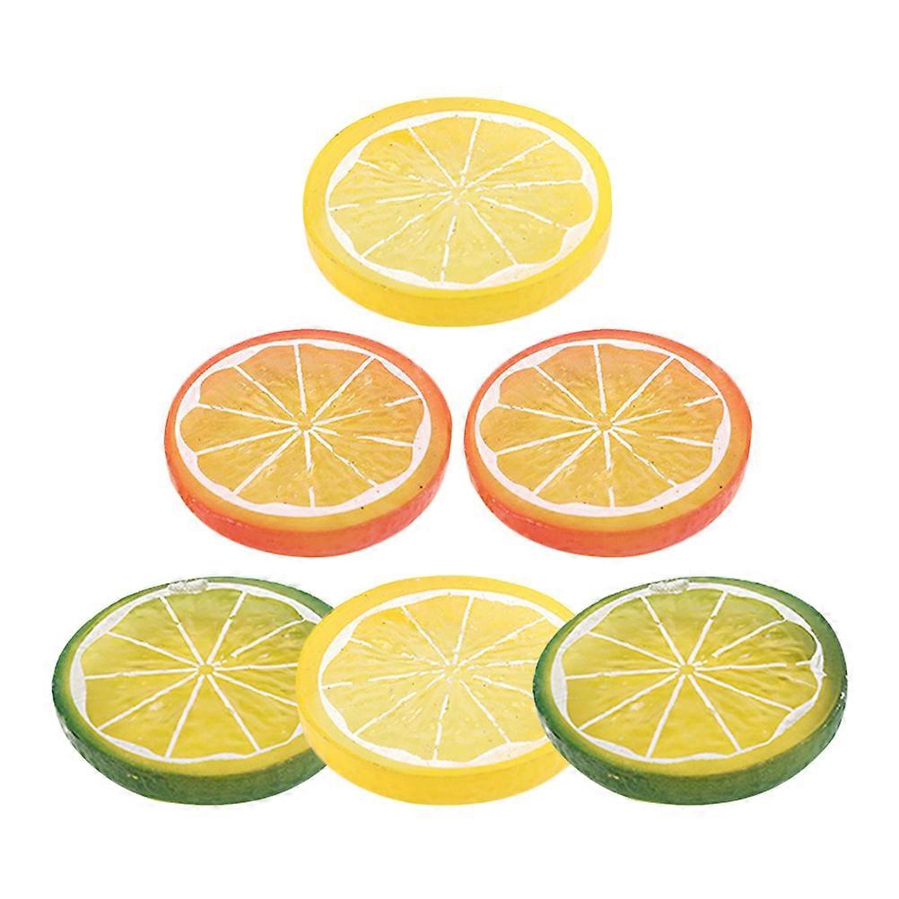 6pcs Realistic Artificial Lemon Slices Fake Fruit Decor for Home, Kitchen, Party, and Educational Use   Lifelike Simulation Fruit Model